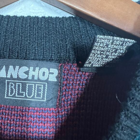 Vintage 90s Anchor Blue Dad Sweater Long Sleeve Crewneck - XL - Picture 4 of 5